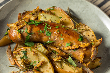 Homemade Baked Sausage and Apples