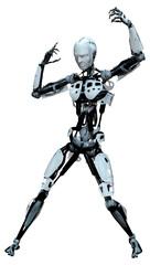 3D Rendering Male Robot on White