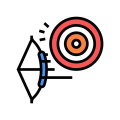 archery sport color icon vector. archery sport sign. isolated symbol illustration