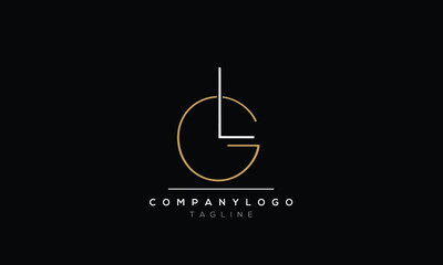 Abstract Letter Initial GL LG Vector Logo Design Template