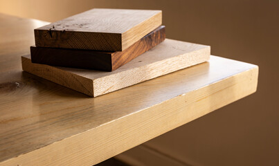 Wood on top of table. Beetle kill furniture