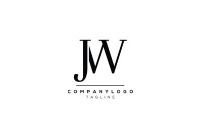 Fototapeta premium Abstract Letter Initial JW WJ Vector Logo Design Template.