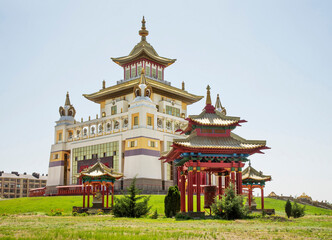 Obraz premium Golden abode of Buddha Shakyamuni (Burkhan Bakshin Altan Sume) in Elista. Republic of Kalmykia. Russia