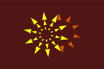 abstract star shape logo with thirty six triangle