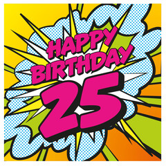 Carte Happy Birthday 25 years 3