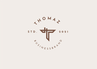 Obraz premium letter T logo design template, Vector illustrations