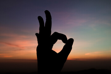 Fototapeta premium Hand Ok, Sunset Minas Gerais
