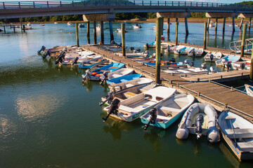 Fototapeta na wymiar Small boats at Dock