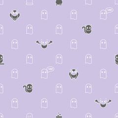 The print with ghosts, owls and cats is seamless.
