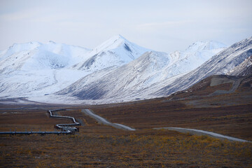 oil pipeline with mountain