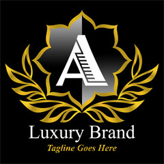 luxury logo illustration, letter a, simple vector design