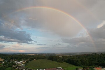rainbow from a drone