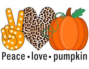 Peace love pumpkin leopard fall vibes, happy fall autumn design