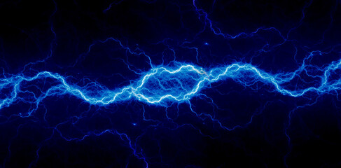 Blue lightning, abstract plasma background