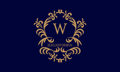 Exquisite monogram template with the initial letter W. Logo for cafe, bar, restaurant, invitation. Elegant company brand sign design.