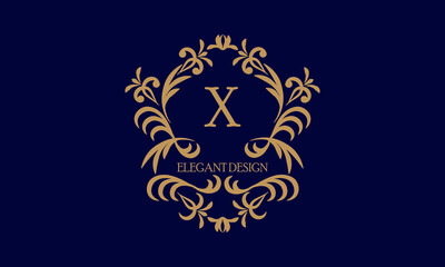 Exquisite monogram template with the initial letter X. Logo for cafe, bar, restaurant, invitation. Elegant company brand sign design.