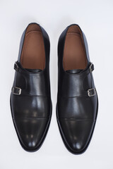 black leather shoes