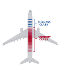 Airplane seat map. vector illustration