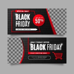 flat design black friday banners with photo vector design illustration