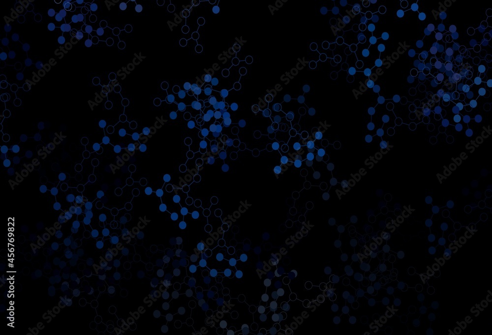 Poster dark blue vector backdrop with artificial intelligence data.