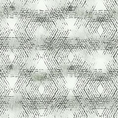 Seamless hand drawn pencil sketch pattern for surface print. High quality illustration. Ornate hand drawn look with lights and shadows and crosshatch texture. Ornate abstract design in perfect repeat.