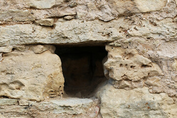 The structure of the old ancient castle wall.