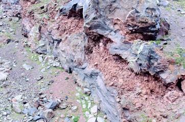 stones on the mountain slope