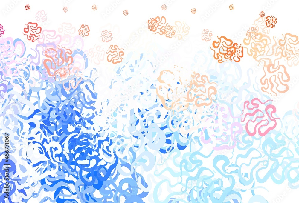 Poster light blue, red vector texture with abstract forms.