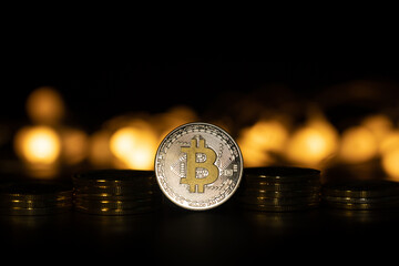 Bitcoin more popular in global business economics and financial markets.Worldwide digital money and stock business.Gold bitcoin Cryptocurrencies.