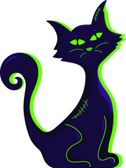 Happy Halloween. Halloween vector character cat. vector illustration