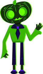 Happy Halloween. Halloween vector character pumpkinhead boy. vector illustration