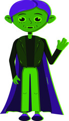 Happy Halloween. Halloween vector character vampire boy. vector illustration