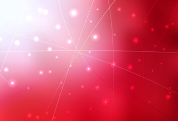 Light Red vector background with triangles, circles.