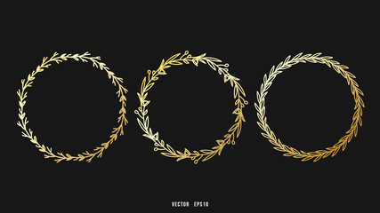 Expensive and luxurious Frame gold leaf pattern template. Used to decorate cards or posters , Flat Modern design , illustration Vector EPS 10