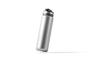 Metal thermos mockup. 3D rendering