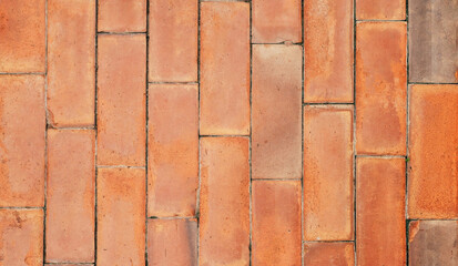 red brick wall Vertical brick texture background image as exterior decoration.
Building floor or...