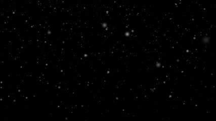 White snow overlay layer on black background, snowflakes bokeh and snowfall for Christmas and...