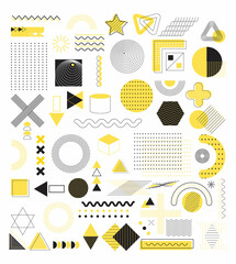 Set of geometric abstract shapes vector for web, app, social net, advertisement.