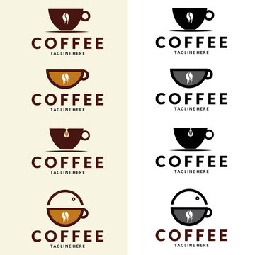 Coffee shop logo. Coffee Logo. Set of modern vintage coffee shop logos. Vector illustration.
