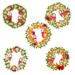 Watercolor christmas floral wreaths, perfect to use on the web or in print