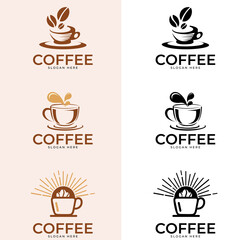 Coffee shop logo. Coffee Logo. Set of modern vintage coffee shop logos. Vector illustration.