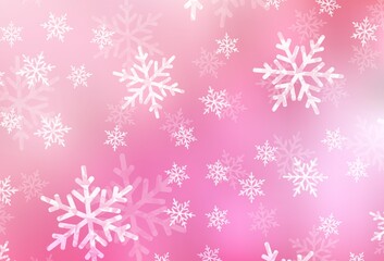 Fototapeta na wymiar Light Pink vector pattern in Christmas style.