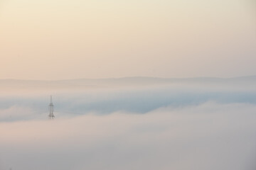 Inversion weather condition near german lake Edersee