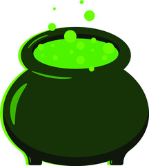 witches cauldron Halloween. vector illustration. Happy Halloween