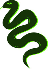 green snake. vector illustration. Happy Halloween