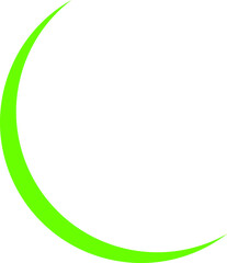 crescent, green. vector