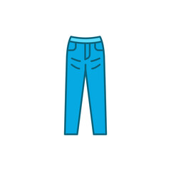 Jeans color line icon. Pictogram for web page, mobile app, promo.