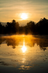 Sunrise over Spring Lake in Santa Rosa, CA