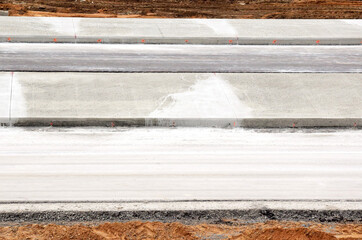 Part of asphalt - a concrete strip of a major motorway