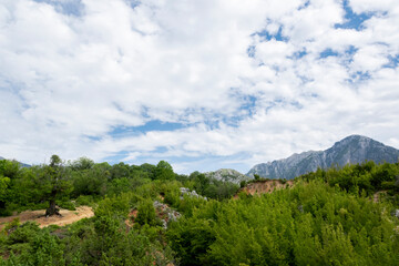 Peaceful mountain landscape. Albanian nature